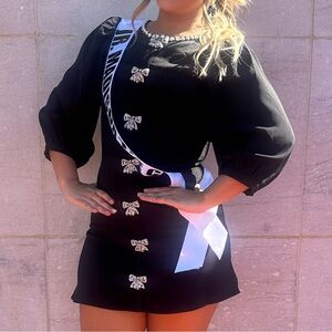 Black Dress with Silver Accents